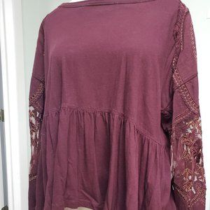 Burgundy Free People Top